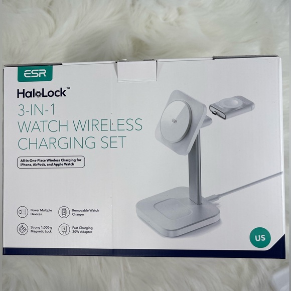 BNWB ESR 3-in-1 Wireless Charger Stand with MagSafe For IPhone Apple Watch White - Picture 2 of 12